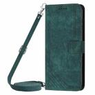 For Tecno Camon 40 4G Skin Feel Stripe Pattern Leather Phone Case with Long Lanyard(Green) - 2