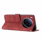 For Tecno Camon 40 Premier Skin Feel Stripe Pattern Leather Phone Case with Long Lanyard(Red) - 3