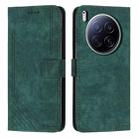For Tecno Camon 40 Premier Skin Feel Stripe Pattern Leather Phone Case with Long Lanyard(Green) - 1