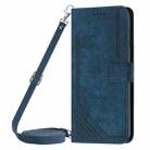 For Tecno Camon 40 Premier Skin Feel Stripe Pattern Leather Phone Case with Long Lanyard(Blue) - 2