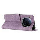 For Tecno Camon 40 Premier Skin Feel Stripe Pattern Leather Phone Case with Long Lanyard(Purple) - 3