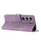 For Tecno Camon 40 Pro 5G Skin Feel Stripe Pattern Leather Phone Case with Long Lanyard(Purple) - 3