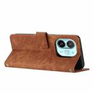 For Tecno Spark 30C 5G / Pop 9 5G Skin Feel Stripe Pattern Leather Phone Case with Long Lanyard(Brown) - 3