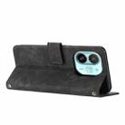 For Tecno Spark 30C 5G / Pop 9 5G Skin Feel Stripe Pattern Leather Phone Case with Long Lanyard(Black) - 3