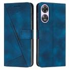 For OPPO A58 / A78 Dream Triangle Leather Phone Case with Long  Lanyard(Blue) - 1