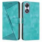 For OPPO A58 / A78 Dream Triangle Leather Phone Case with Long  Lanyard(Green) - 1