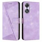 For OPPO A58 / A78 Dream Triangle Leather Phone Case with Long  Lanyard(Purple) - 1