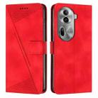 For OPPO Reno11 Pro Global Dream Triangle Leather Phone Case with Long  Lanyard(Red) - 1