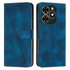 For Tecno Spark Go 2024 / POP 8 Dream Triangle Leather Phone Case with Long  Lanyard(Blue) - 1