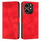 For Tecno Spark Go 2024 / POP 8 Dream Triangle Leather Phone Case with Long  Lanyard(Red) - 1