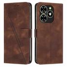 For Tecno Spark Go 2024 / POP 8 Dream Triangle Leather Phone Case with Long  Lanyard(Brown) - 1