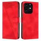 For Tecno Spark 20 Dream Triangle Leather Phone Case with Long  Lanyard(Red) - 1