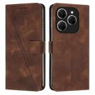 For Tecno Spark 20 Pro Dream Triangle Leather Phone Case with Long  Lanyard(Brown) - 1