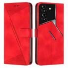 For Tecno Pova 5 Pro Dream Triangle Leather Phone Case with Long  Lanyard(Red) - 1