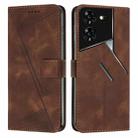 For Tecno Pova 5 Pro Dream Triangle Leather Phone Case with Long  Lanyard(Brown) - 1