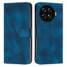 For Tecno Spark 20 Pro+ Dream Triangle Leather Phone Case with Long  Lanyard(Blue) - 1