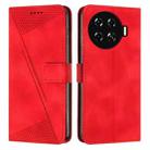 For Tecno Spark 20 Pro+ Dream Triangle Leather Phone Case with Long  Lanyard(Red) - 1