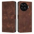 For Tecno Spark 20 Pro+ Dream Triangle Leather Phone Case with Long  Lanyard(Brown) - 1