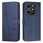 For Tecno Spark Go 2024 / POP 8 Stitching Calf Texture Buckle Leather Phone Case(Blue) - 1