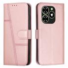 For Tecno Spark Go 2024 / POP 8 Stitching Calf Texture Buckle Leather Phone Case(Rose Gold) - 1