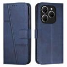 For Tecno Spark 20 Pro 5G Stitching Calf Texture Buckle Leather Phone Case(Blue) - 1