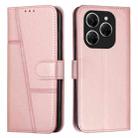For Tecno Spark 20 Pro 5G Stitching Calf Texture Buckle Leather Phone Case(Rose Gold) - 1