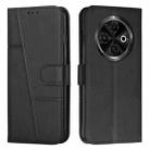 For Tecno Spark 30C Stitching Calf Texture Buckle Leather Phone Case(Black) - 1