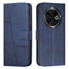 For Tecno Spark 30C Stitching Calf Texture Buckle Leather Phone Case(Blue) - 1