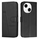 For Tecno Spark Go 1 Stitching Calf Texture Buckle Leather Phone Case(Black) - 1