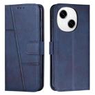 For Tecno Spark Go 1 Stitching Calf Texture Buckle Leather Phone Case(Blue) - 1