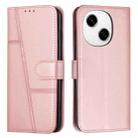 For Tecno Spark Go 1 Stitching Calf Texture Buckle Leather Phone Case(Rose Gold) - 1