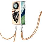 For Huawei Mate 60 Electroplating Dual-side IMD Phone Case with Lanyard(Lucky Dog) - 1