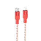 hoco X99 Crystal Junction PD 20W USB-C / Type-C to 8 Pin Silicone Charging Data Cable, Length:1m(Red) - 1