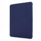 For iPad Pro 12.9 (2020/2018) Multi-folding Horizontal Flip PU Leather + Shockproof TPU Case with Holder & Pen Slot(Dark Blue) - 2