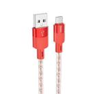 hoco X99 Crystal Junction 2.4A USB to Micro USB Silicone Charging Data Cable, Length:1m(Red) - 1