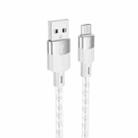 hoco X99 Crystal Junction 2.4A USB to Micro USB Silicone Charging Data Cable, Length:1m(Grey) - 1