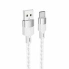 hoco X99 Crystal Junction 3A USB to USB-C / Type-C Silicone Charging Data Cable, Length:1m(Grey) - 1
