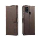 For Samsung Galaxy A21s LC.IMEEKE Calf Texture Horizontal Flip Leather Case, with Holder & Card Slots & Wallet(Brown) - 1