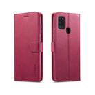 For Samsung Galaxy A21s LC.IMEEKE Calf Texture Horizontal Flip Leather Case, with Holder & Card Slots & Wallet(Red) - 1