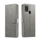 For Samsung Galaxy A21s LC.IMEEKE Calf Texture Horizontal Flip Leather Case, with Holder & Card Slots & Wallet(Grey) - 1