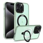 For iPhone 15 Pro Skin-feel MagSafe Holder PC Hybrid TPU Phone Case(Matcha Green) - 1