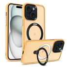 For iPhone 15 Plus MagSafe Holder Skin-feel PC Hybrid TPU Phone Case(Orange) - 1