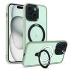 For iPhone 15 Plus MagSafe Holder Skin-feel PC Hybrid TPU Phone Case(Matcha Green) - 1