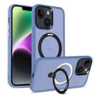 For iPhone 14 MagSafe Holder Skin-feel PC Hybrid TPU Phone Case(Blue) - 1