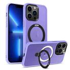 For iPhone 13 Pro MagSafe Holder Skin-feel PC Hybrid TPU Phone Case(Purple) - 1