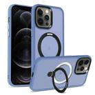 For iPhone 12 Pro Skin-feel MagSafe Holder PC Hybrid TPU Phone Case(Blue) - 1