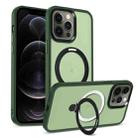 For iPhone 12 Pro MagSafe Holder Skin-feel PC Hybrid TPU Phone Case(Green) - 1
