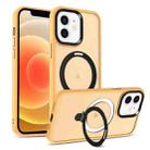 For iPhone 12 Skin-feel MagSafe Holder PC Hybrid TPU Phone Case(Orange) - 1