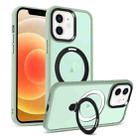 For iPhone 12 Skin-feel MagSafe Holder PC Hybrid TPU Phone Case(Matcha Green) - 1