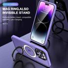 For iPhone 16 Pro Max Skin-feel MagSafe Holder PC Hybrid TPU Phone Case(Purple) - 2